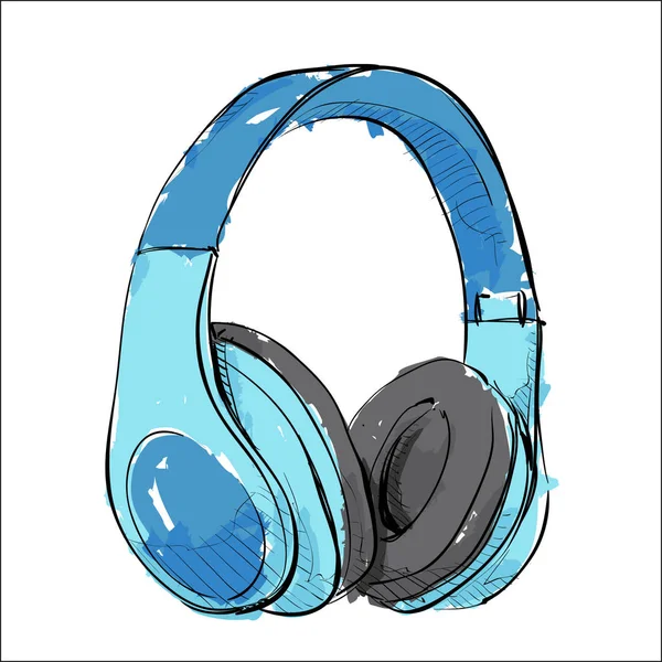 Watercolor Accessory Headphones Vector — Stock Vector
