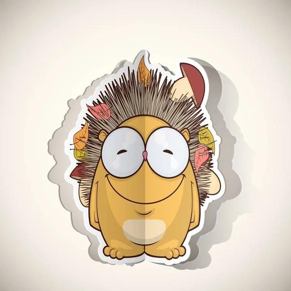 Cartoon Hedgehog personaggio tagliato fuori dalla carta. Collezione vettoriale — Vettoriale Stock