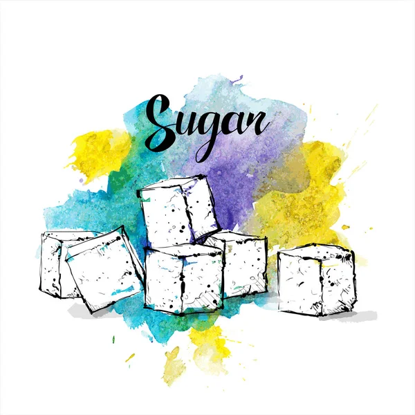 Ручной рисунок кубиков сахара. Векторная иллюстрация. — стоковый вектор