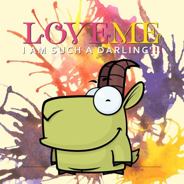 Komik sepeti illüstrasyon ile el çizilmiş suluboya arka plan