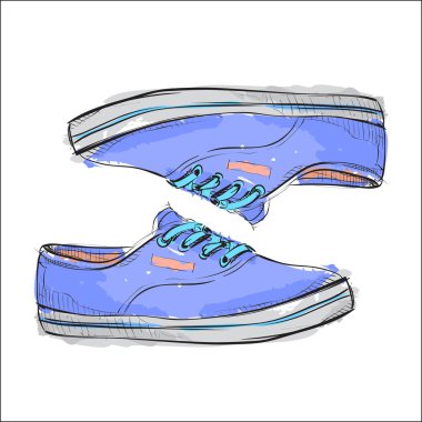 Eskiz tarzında bayan ayakkabısı. Vektör.