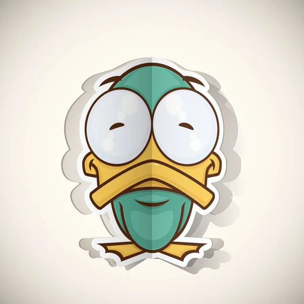 Personnage de canard de bande dessinée découpé de papier. Collecte vectorielle . — Image vectorielle