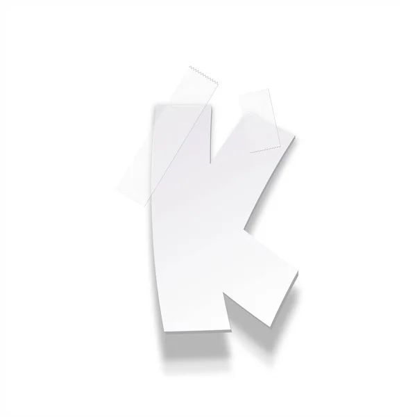 La carta de papel fijada por una cinta adhesiva. Alfabeto de papel vectorial — Archivo Imágenes Vectoriales