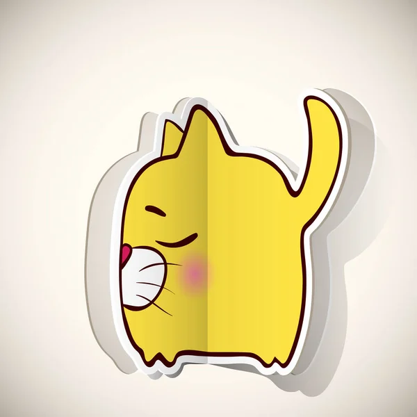 Personaje de dibujos animados gatito recortado de papel. Colección vectorial . — Vector de stock