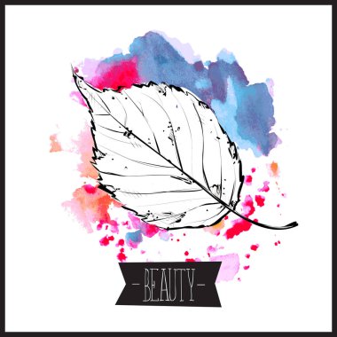 Yapraklı sonbahar posteri. Vektör, çizim stili.