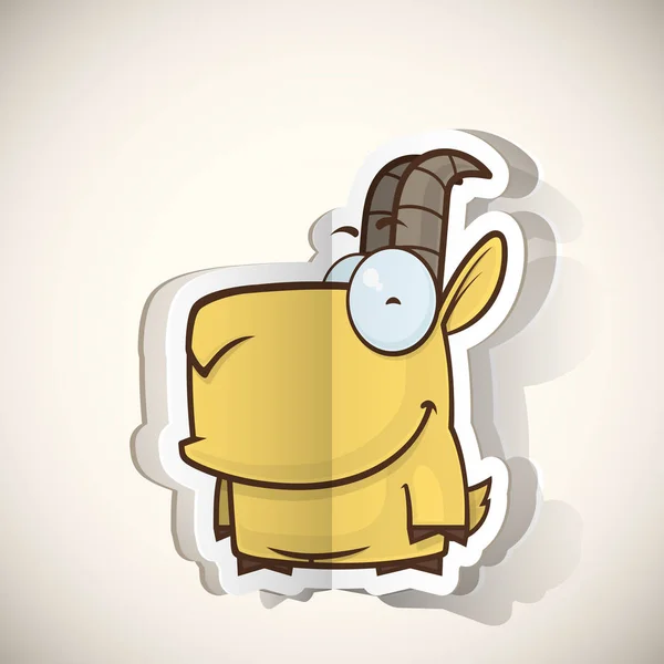 Zeichentrickfigur Ziege aus Papier ausgeschnitten. Vektorsammlung. — Stockvektor