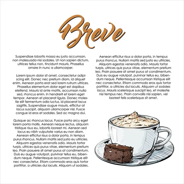 Cartaz Desenhado Mão Com Texto Café Breve Ilustração Vetorial —  Vetores de Stock