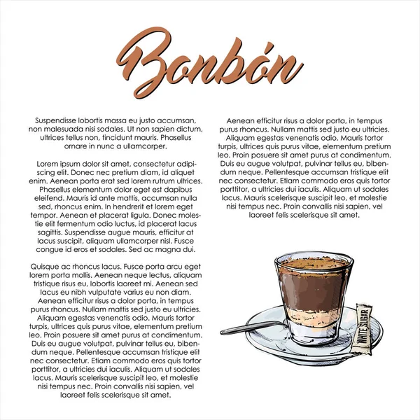 Handgezeichnetes Poster Mit Text Und Bonbon Kaffee Vektorillustration — Stockvektor