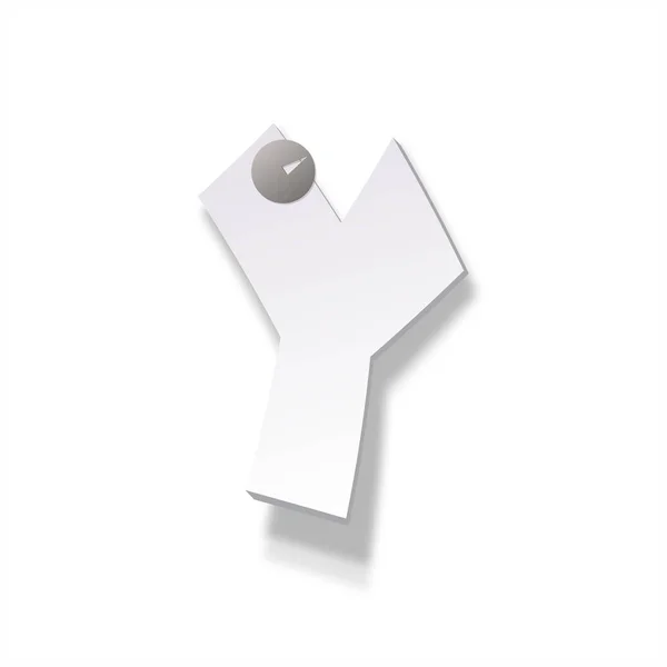 La carta de papel fijada por una cinta adhesiva. Alfabeto de papel vectorial — Vector de stock