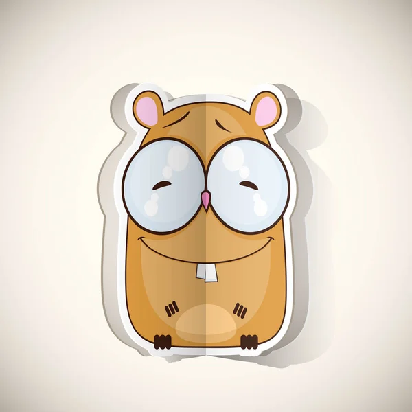 Cartoon hamster karakter uitgesneden uit papier. Vector collectie. — Stockvector