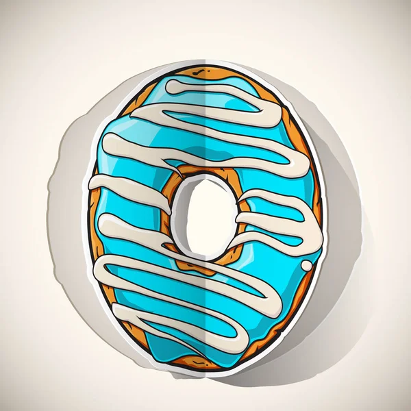 Donut de desenhos animados cortado do papel. Colecção vetorial . — Vetor de Stock