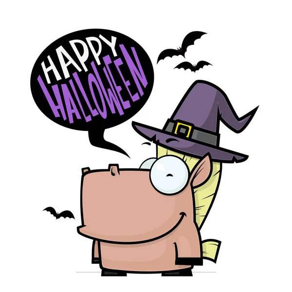 Tarjeta Felicitación Halloween Con Caballo Dibujos Animados Ilustración Vectorial Vectores de stock libres de derechos