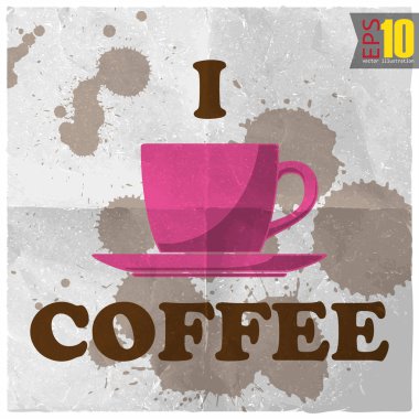 Kahve fincanı ve metin ile Eps10 vintage arka plan