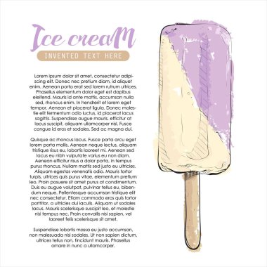 Dondurmalı poster. Çizim stili. Vektör çizimi. 
