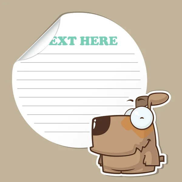 Sticker with funny cartoon doggy. Vector illustration. — Stock Vector