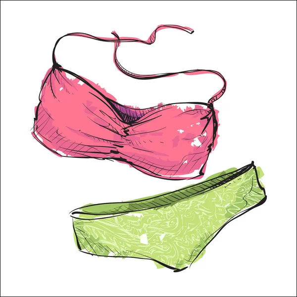 Accessoire Aquarelle Des Vêtements Féminins Vecteur — Image vectorielle