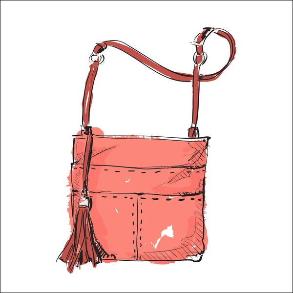 Watercolor Accessory Ladies Bag Vector — Stock Vector