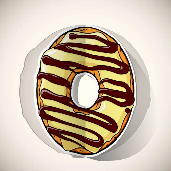 Cartoon donut cut out from paper. Vector collection. — Stock Vector