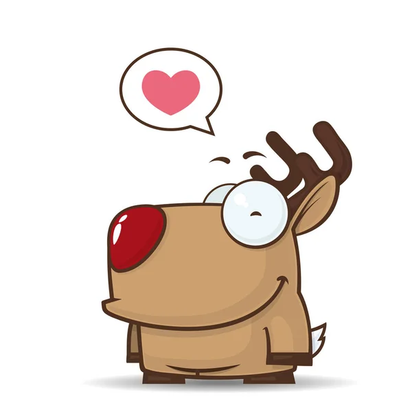 Animal greeting card with funny cartoon deer. — Stock Vector