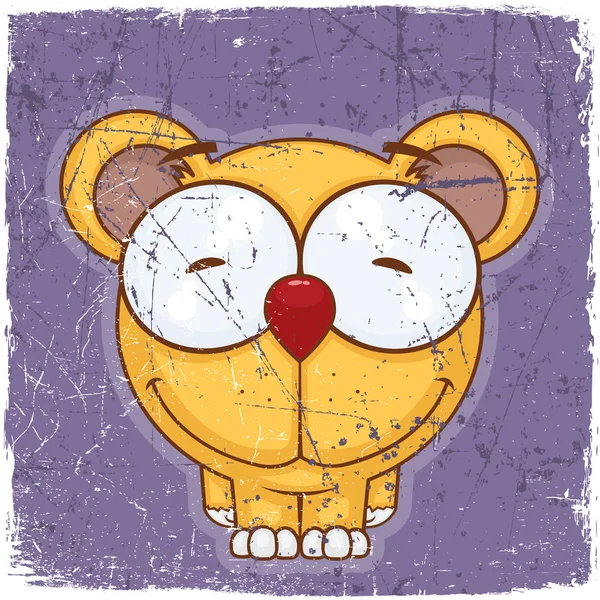 Grunge vetor ilustração de bonito urso dos desenhos animados . — Vetor de Stock