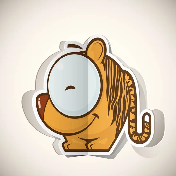 Cartoon tiger character cut out from paper. Vector collection. — Stock Vector