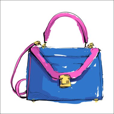 Suluboya aksesuarı. Bayan çantası. Vektör.