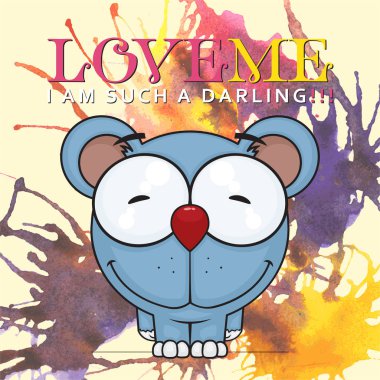 Komik sepeti illüstrasyon ile el çizilmiş suluboya arka plan