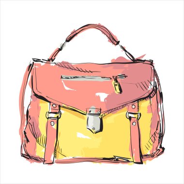 Suluboya aksesuarı. Bayan çantası. Vektör.