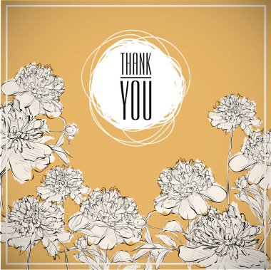 Çiçek kartı. Çizim stili. Vektör çizimi.