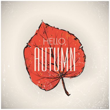 Parlak yaprak ile Merhaba sonbahar arka plan. Vektör çizimi 