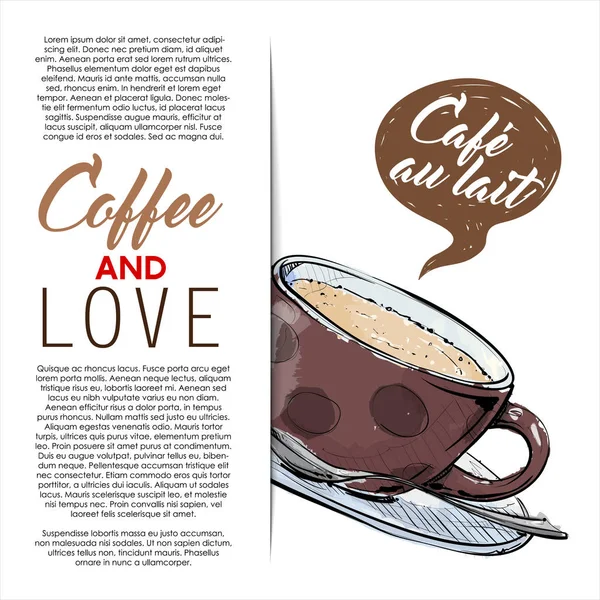 Hand Drawn Poster Text Coffee Vector Illustration — Stock Vector
