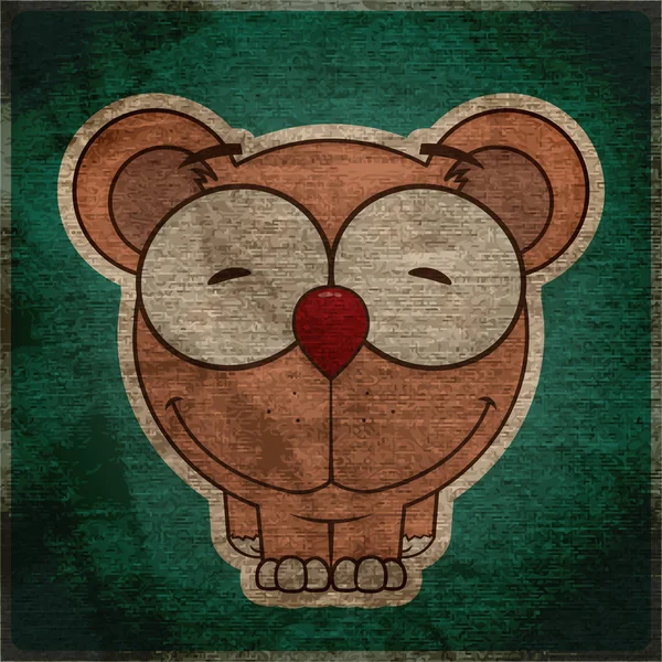 Grunge vector illustratie van schattige cartoon Bear. — Stockvector