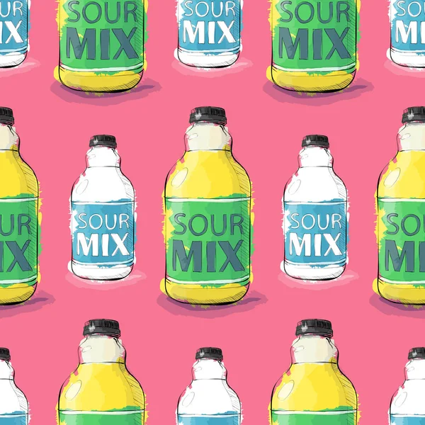 Sömlöst mönster med Sour mix. — Stock vektor