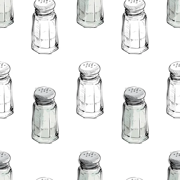 Seamless Pattern Salt Shakers Vector Illustration — Stock Vector