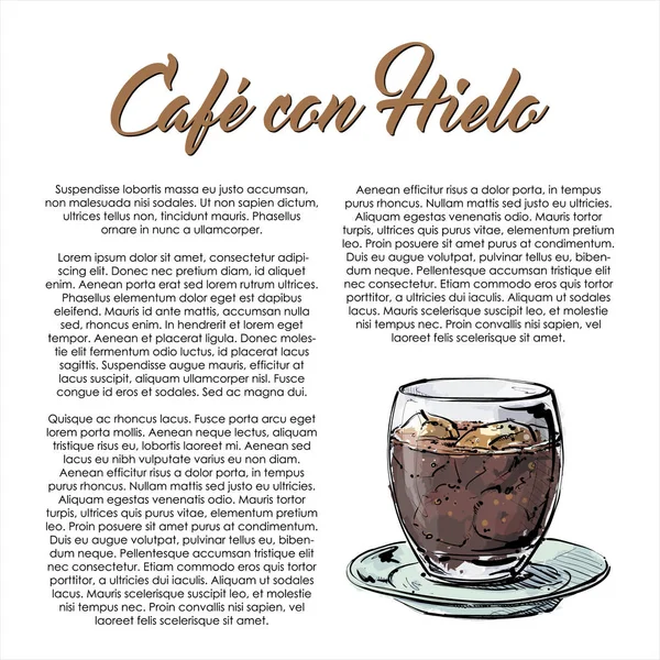 Cartaz Desenhado Mão Com Texto Café Ilustração Vetorial —  Vetores de Stock