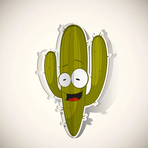 Personaje de cactus de dibujos animados cortado de papel. Colección vectorial . — Vector de stock