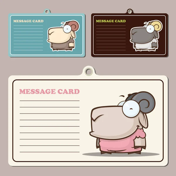 Set van tags en sticker met grappige cartoon schapen. Vector illustr — Stockvector