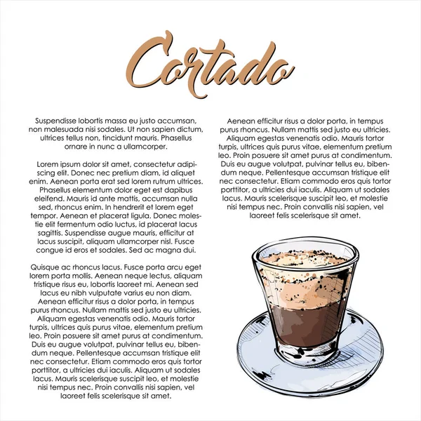 Cartel Dibujado Mano Con Texto Café Ilustración Vectorial — Vector de stock