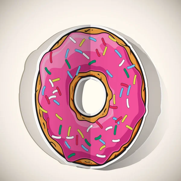 Cartoon donut cut out from paper. Vector collection. — Stock Vector