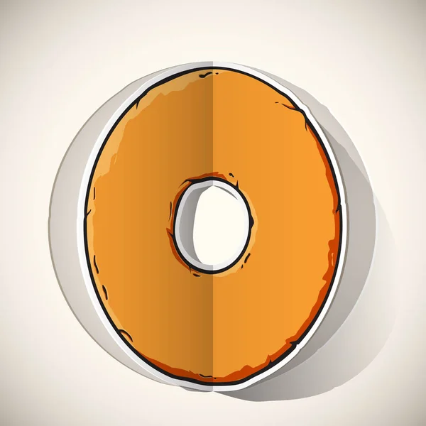 Cartoon donut uitgesneden uit papier. Vector collectie. — Stockvector