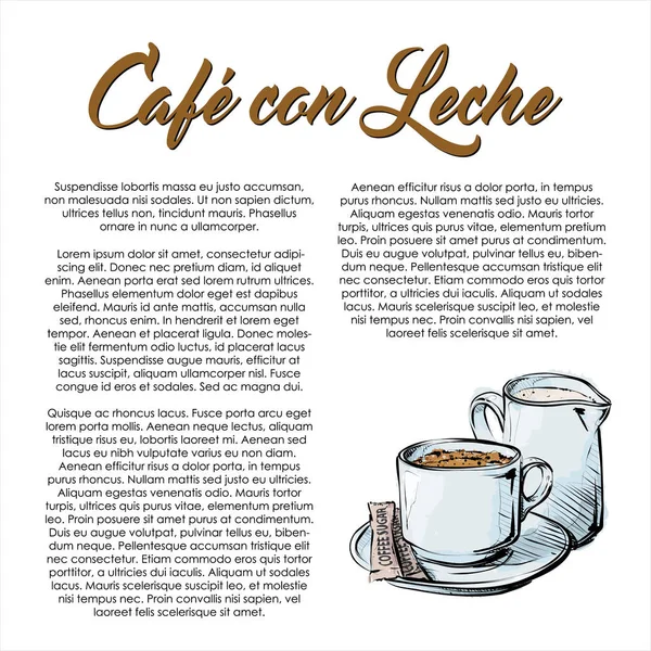 Handgezeichnetes Plakat Mit Text Und Kaffee Vektorillustration — Stockvektor