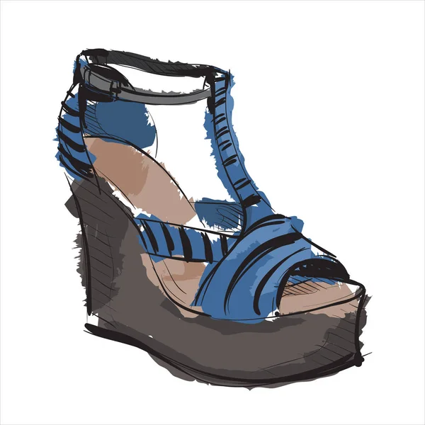 Ladies footwearear in sketch-style. Vector. — Stock Vector