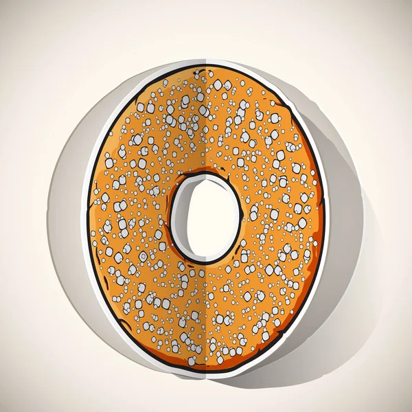 Cartoon donut cut out from paper. Vector collection. — Stock Vector