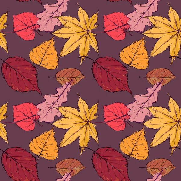 Fond Automne Avec Des Feuilles Colorées Illustration Vectorielle — Image vectorielle