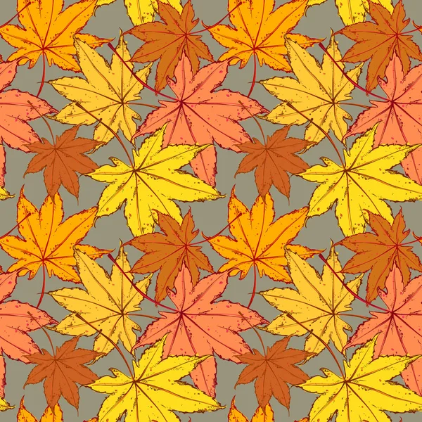 Fond Automne Avec Des Feuilles Colorées Illustration Vectorielle — Image vectorielle