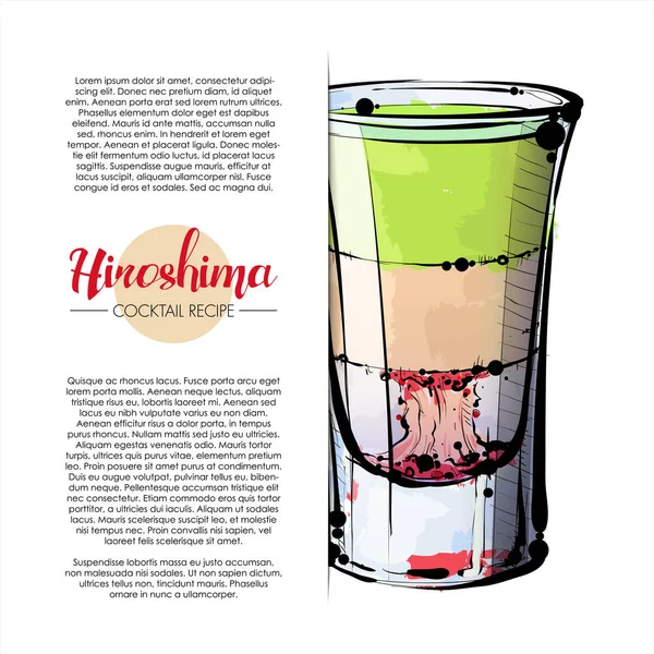 Handritad illustration av cocktail. Vector insamling. — Stock vektor