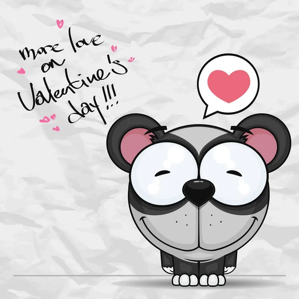 Vector romantic illustration with cute panda. Royalty Free Stock Vectors