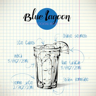 kokteyl el çekilmiş resmi. vektör toplama.