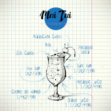 kokteyl el çekilmiş resmi. vektör toplama.