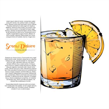 kokteyl el çekilmiş resmi. vektör toplama.